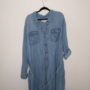 Oversized Denim Button Down Dress